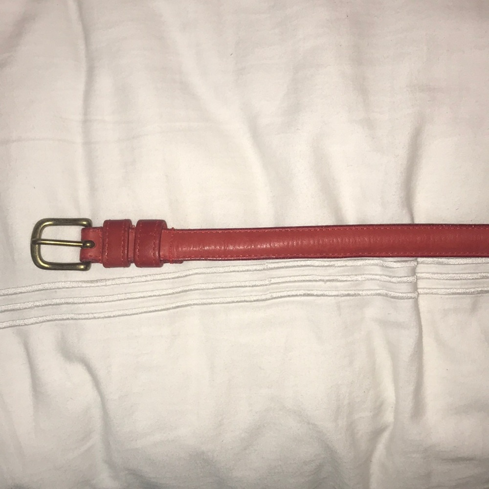 Red leather Coach belt